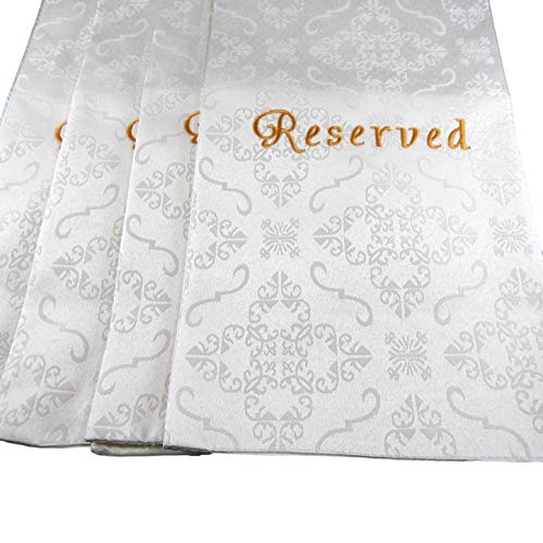 Christian Brands Embroidered Jacquard Reserve Pew Cloths Pack of 4 (White)