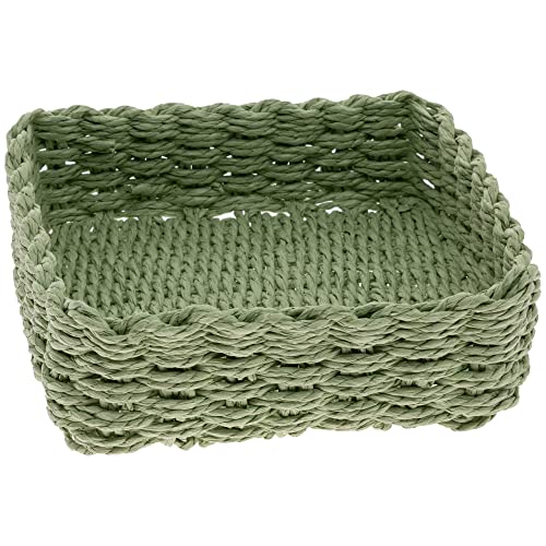 Boston International Woven Basket Napkin Holder Caddy, Lunch Size, Light Green