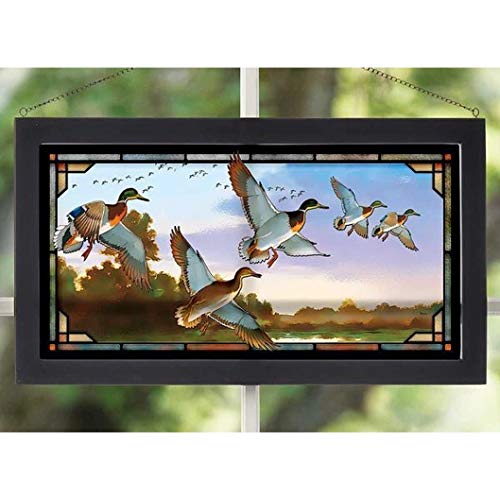 Wild Wings(MN) Wild Wings 5386500009 Stained Glass Art, 23-inch Width (Evening Flight Mallards)
