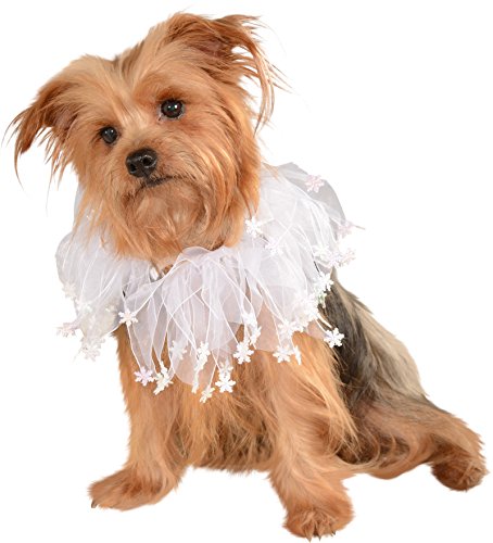 Rubie's Christmas Pet Collar, Medium to Large, White Snowflakes