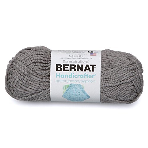 Spinrite Yarns (CA) Bernat Handicrafter Cotton Solids Yarn, 1.75 oz, Gauge 4 Medium, 100% Cotton, Overcast