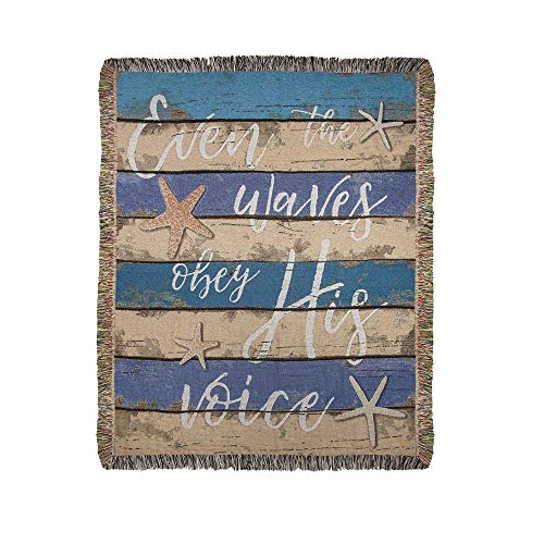Manual ATETWO Even The Waves Obey His Voice Throw Blanket, 50 Inches x 60 Inches, Multicolor