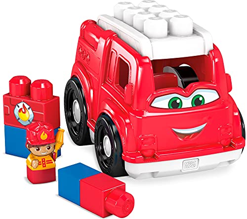 Mattel Mega Bloks First Builders Freddy Fire Truck, Building Toys for Toddlers (6 Pieces)