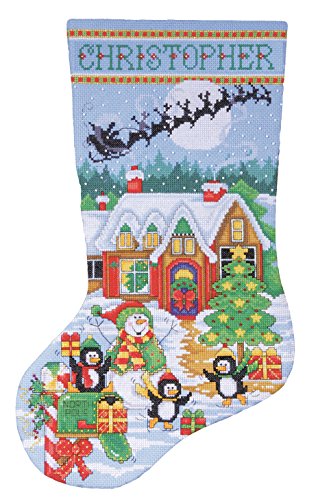 Design Works Crafts Tobin Penguin Party Counted Cross Stitch Stocking Kit