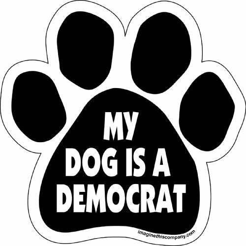 Imagine This Company Paw Car Magnet, My Dog is a Democrat, 5-1/2-Inch by 5-1/2-Inch