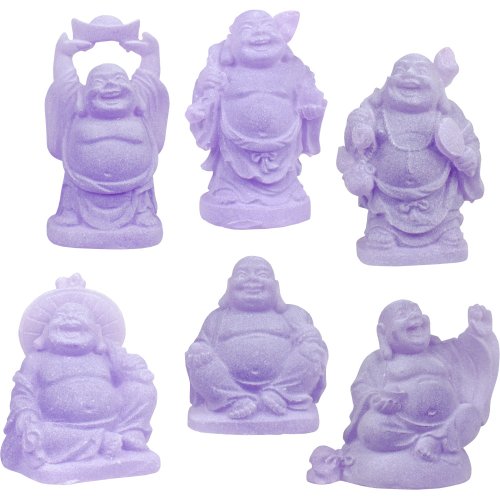 Kheops International Polyresin Buddha Figurines Purple