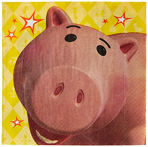amscan Toy Story 4" Yellow Luncheon Party Napkins, 6.5" x 6.5", 16 Ct.