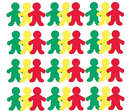 Hygloss Products Behavior Cards - 6" Paper People Cut-Outs - Motivational for Students & Kids - 25 Each of Red, Yellow and Green - Traffic Light Behavior Method - 75 Pieces