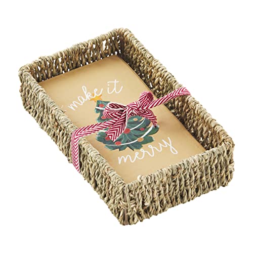 Mud Pie Tree Guest Towel Basket Set, 8 1/2-inch