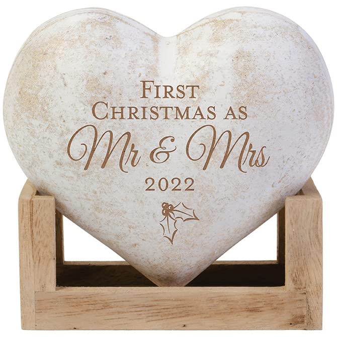 Carson Homes 70780 1st Christmas As Mr. & Mrs. 3D Heart, 5-inch Height
