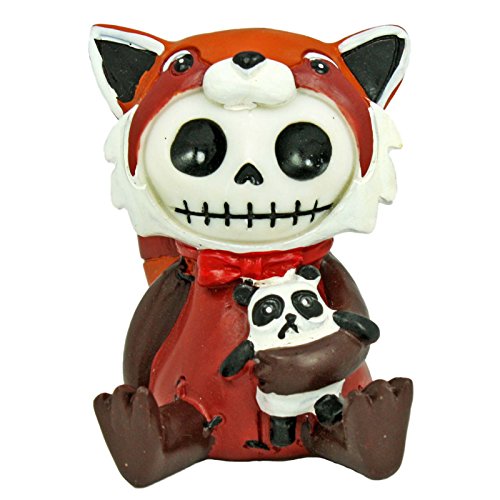 Pacific Trading SUMMIT COLLECTION Furrybones Reddington Signature Skeleton in Red Panda Costume Holding a Black and White Panda Doll