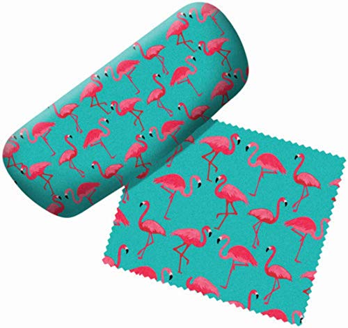 Spoontiques Padded Eyeglass Case with Matching Lens Cloth (Flamingo)