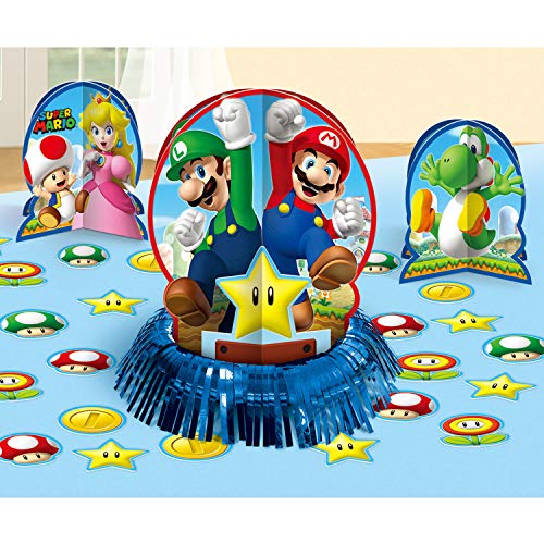 Amscan Super Mario 3 Piece Table Decorating Kit Plus 20 Confetti Pieces Party Decorations