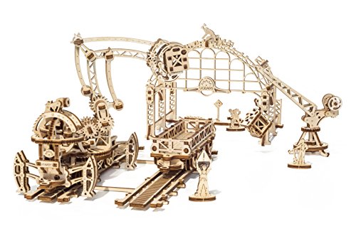 Ukidz UGears Plywood Rail Manipulator-Mechanical Town Series Collectible Mechanical Model