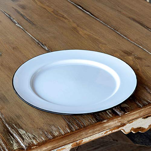 Park Hill Collection EAW90044 Farmhouse Enamelware Dinner Plate, 11-inch Diameter