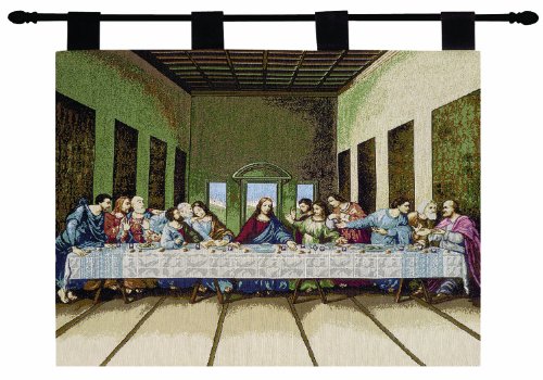 Manual Inspirational Collection Wall Hanging and Finial Rod, Last Supper, 36 X 26-Inch