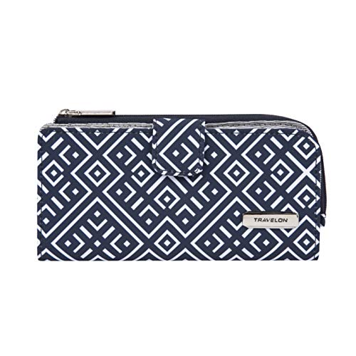 Travelon RFID Blocking Slim Zip Wallet, Mosaic Tile