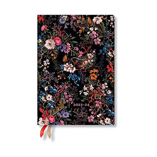 Paperblanks 2024 Floralia 18-Month Flexis MIDI 224 Pg Horizontal Week-At-A-Time William Kilburn