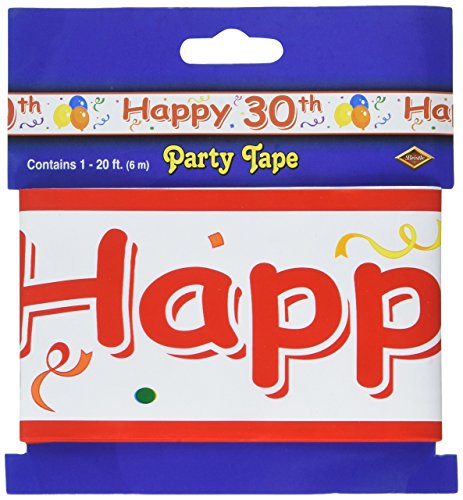 Beistle Happy 30th Party Tape Party Accessory (1 count) (1/Pkg)