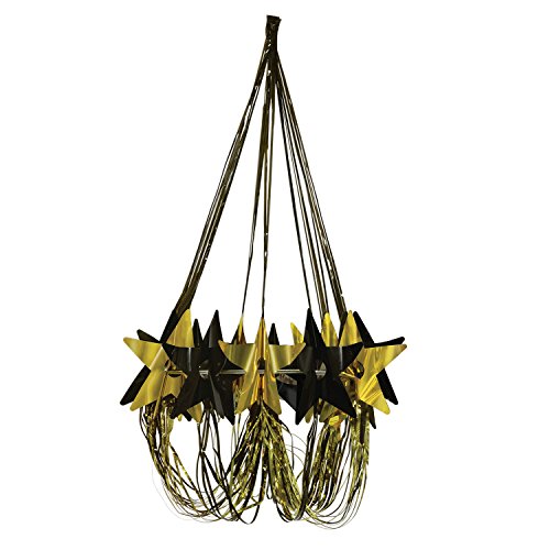 Beistle Party Supplies Star Chandelier, 35" (Black/Gold)