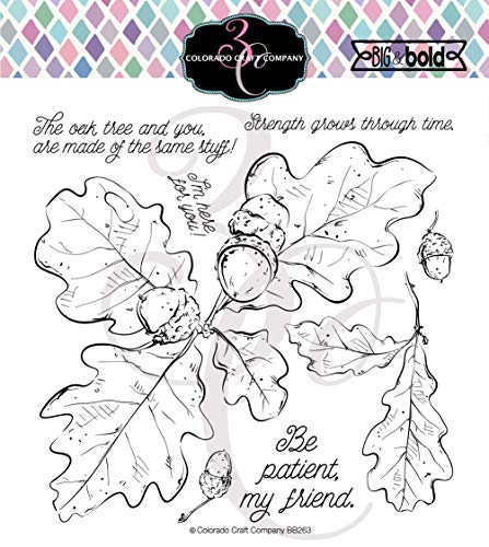 Colorado Craft Company Colorado Clear Stamp Leaves, Oak Leaves & Acorns-Big & Bold