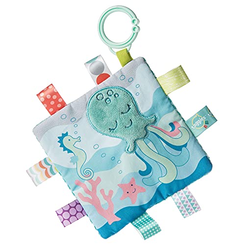 Mary Meyer Taggies Crinkle Me Toy with Baby Paper & Squeaker, 6.5 X 6.5", Sleepy Seas Octopus