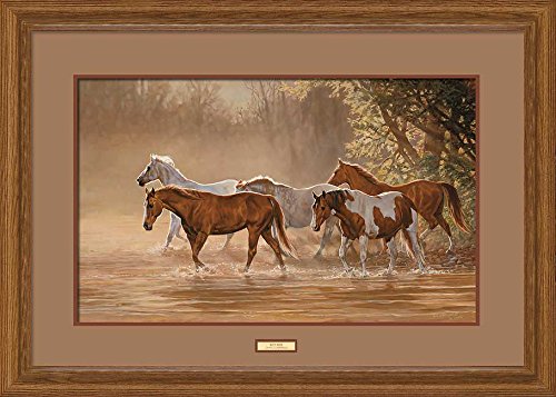 Wild Wings(MN) Misty River - Horses Framed Limited Edition Print by Chris Cummings