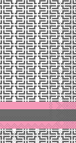 Boston International IHR Rosanne Beck Collections Guest Towel Buffet Paper Napkins, 16-Count, 8.5 x 4.5-Inches, Jacki Rose Grey