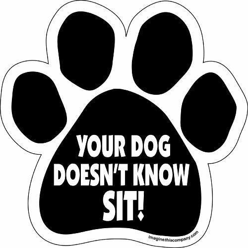 Imagine This Company Car Magnet- Paw- Your Dog Doesn‚Äôt Know Sit- 5.5" x 5.5"
