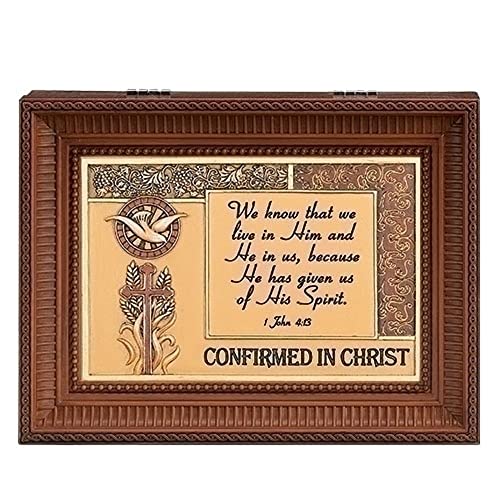 Roman Confirmed in Christ Box, 8-inch Length, Large, Brown, Acrylic, Polyresin, Home Decor, Music Box