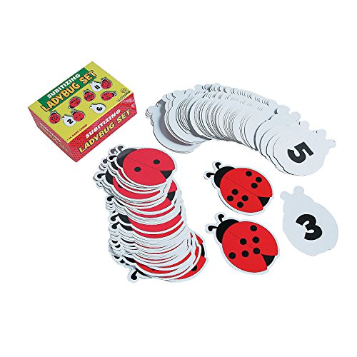 Fun Express Subitizing Ladybug Set - 97 Pieces - Educational and Learning Activities for Kids