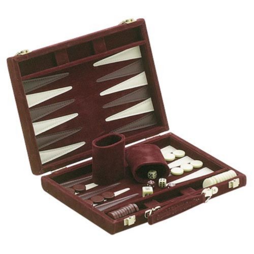 CHH 18" Recreational Velvet Backgammon Board Game Case, Burgundy