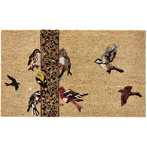 Larry Traverso Backyard Birds 100% Coir Doormat, 18 x 30 inches, Naturally Durable, PVC-Backing, Sustainable
