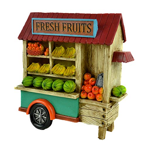Midwest Design Touch of Nature Spring Tabletop Decor - Spring Decor - Fairy Garden - (Fruit Cart)