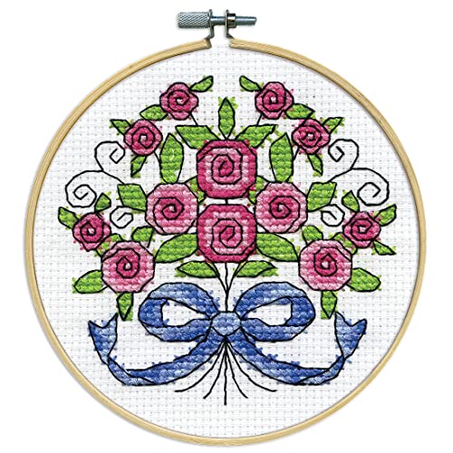 Design Works Crafts Hoop, Roses Counted Cross Stitch Kit