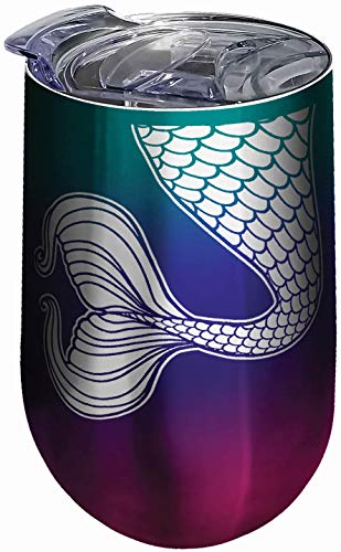 Spoontiques 16969 Mermaid Stainless Steel Tumbler, 16 ounces, Multicolored