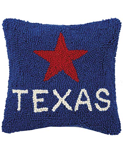 Peking Handicraft Texas Star Polyfill Hook Throw Pillow, 10-inch Square, Home Decoration