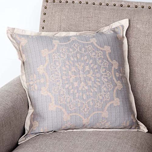 Park Hill Collection EXN80252 Weathered Blue Edge Hill Down Throw Pillow, 20-inch Square