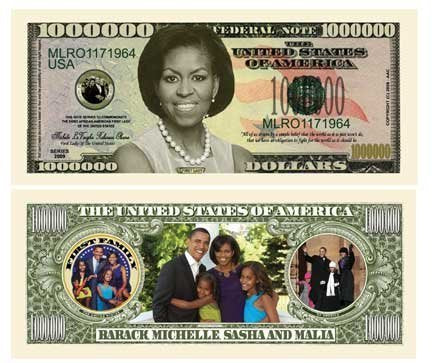 American Art Classics Pack of 50 - Michelle Obama - First Lady - First Family Million Dollar Bill - Great Gift for Lovers of The Obama Family