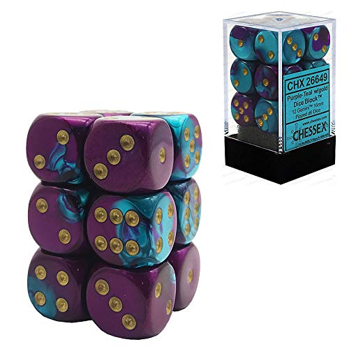 Chessex 26649 Gemini 16mm d6 Dice Block, Multicolor