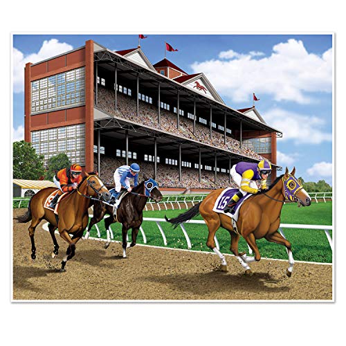 Beistle Horse Racing Scene Setter - 1 Pc, red, 3-pack