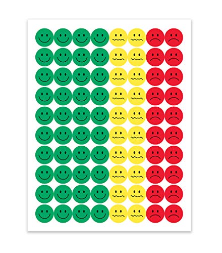 Hygloss Products Visual Behavior Stickers - Incentive Stickers for Students & Kids - Fun Traffic Light Colors - Red, Yellow & Green - ¬Ω" Stickers - 15 Sheets - 1200 Stickers Per Pack