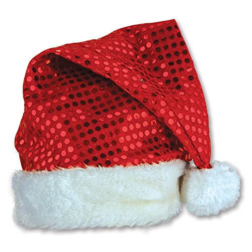 Beistle Sequin-Sheen Santa Hat Party Accessory, 1 piece