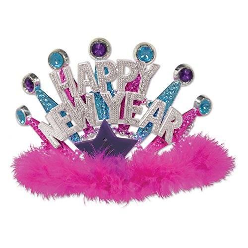 Beistle 80145 Plastic Light Up Happy New Year Tiara, (1 Count)