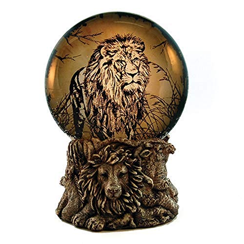 KRZH unison gifts TFF-595 6.5" H Light UP WATERGLOBE - Lion, Multicolor