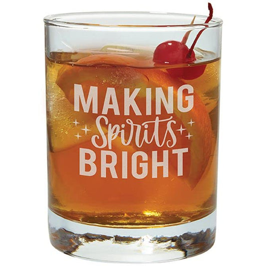 Carson Home Making Spirits Bright Rocks Glass, 4.25-inch Height, 12 oz