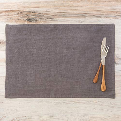 Park Hill Collection EAW06027 Soft Linen Placemat, 19-inch Length, Taupe