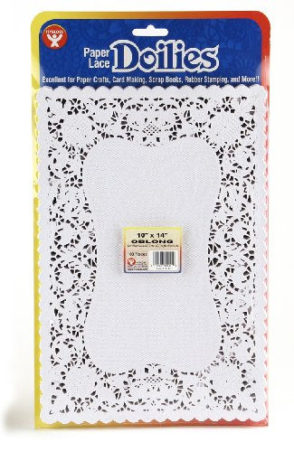 Hygloss Products Doilies-Specialty 100 Count 10"x14" White Oblong