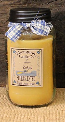 Thompson's Candle Co Glazed Lemon Cookies Mason Jar Candles Large Jar ~ 25 fl oz