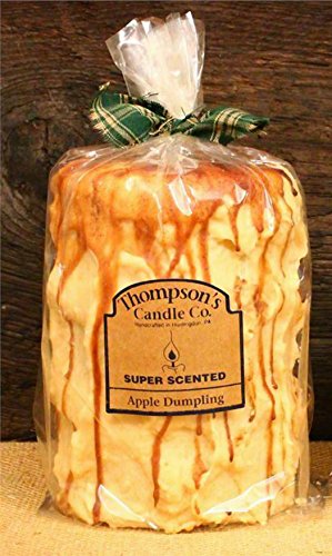 Thompson's Candle Co Super Scented LG (42 oz) Pillar 200 Hrs "Apple Dumpling"